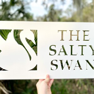 Swan Lake House Sign: Personalized Weatherproof PVC Home Decor