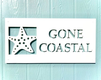 Custom Starfish House Name Sign: Weatherproof Outdoor Coastal Decor