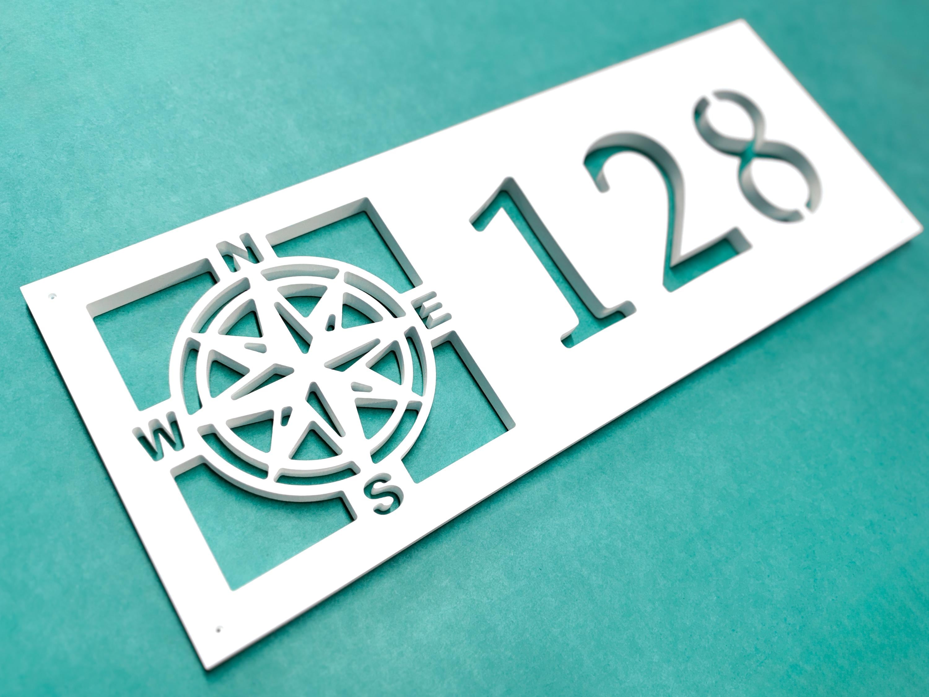 Compass Address Sign Nautical Compass Rose Address Sign: Weatherproof Coastal Home Decor ...