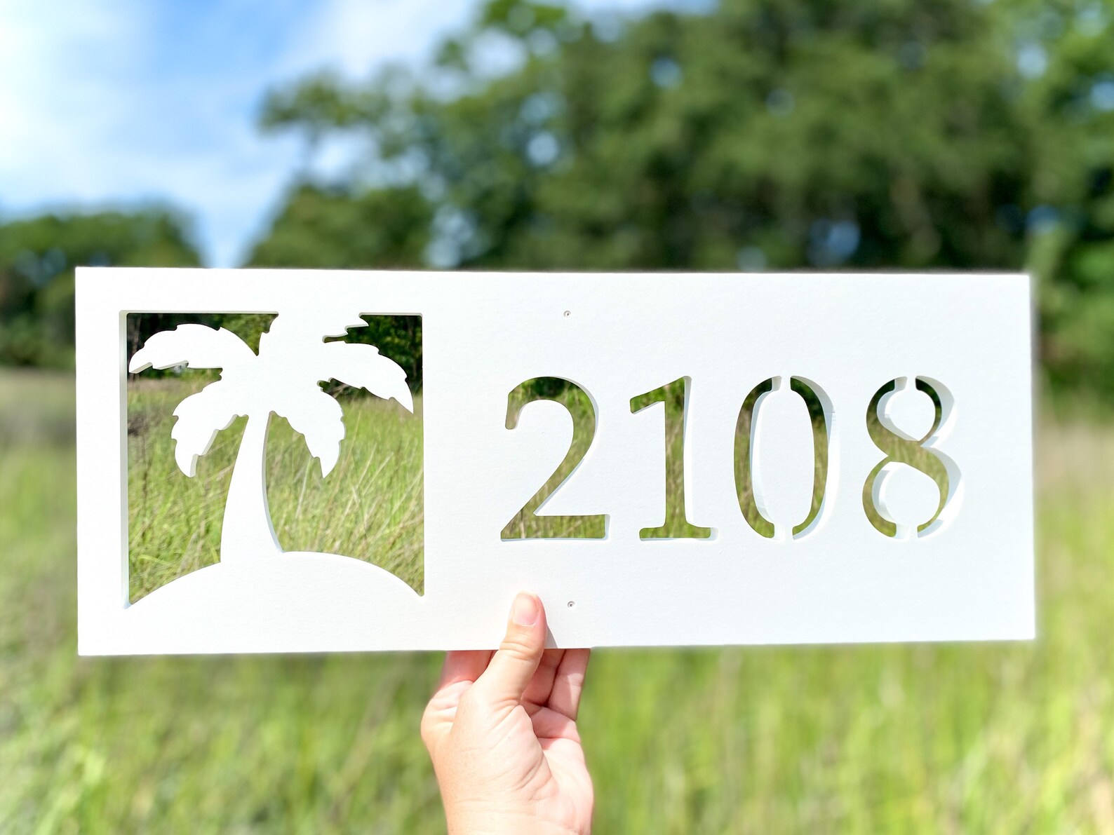Horizontal Palm Tree Address Sign for House Coastal Beach Etsy