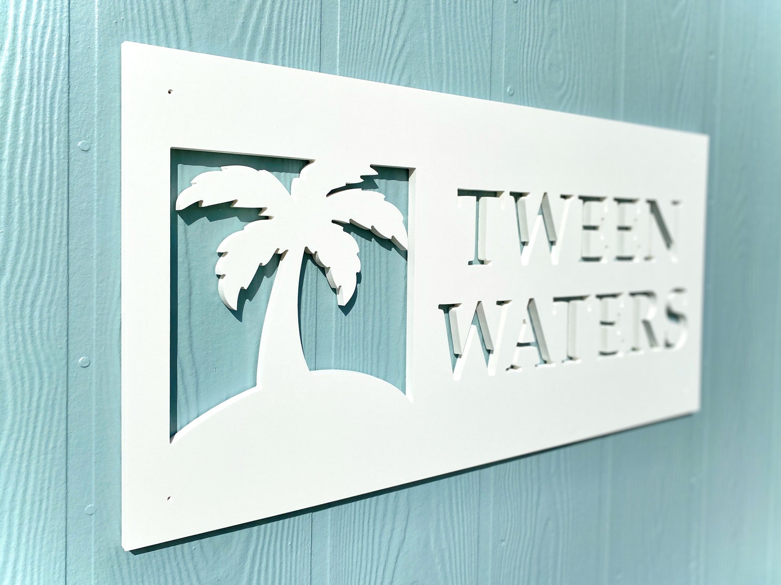 Custom Palm Tree Beach House Name Sign Weatherproof Etsy