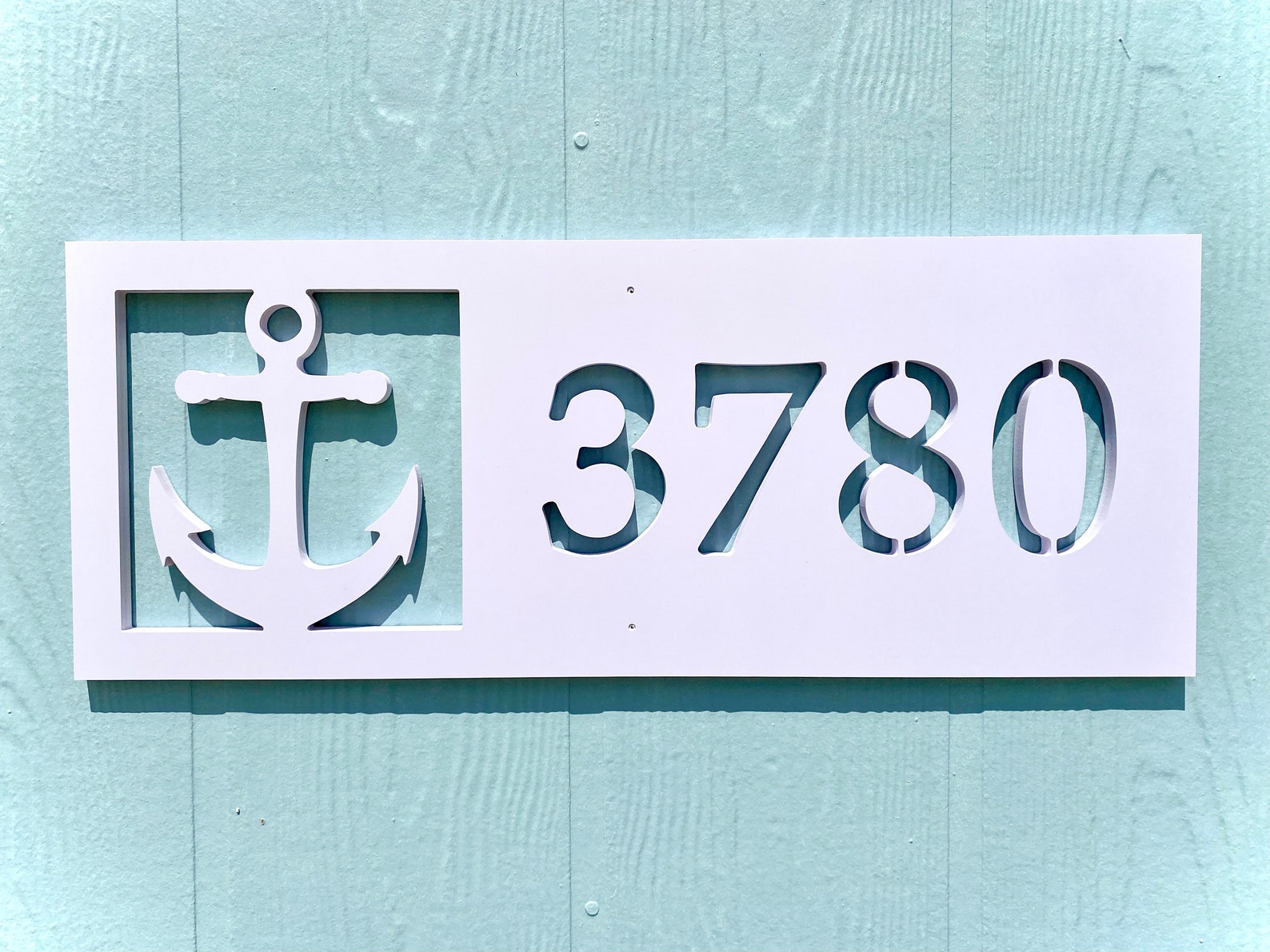 Horizontal Nautical Anchor Address Sign for House Coastal Etsy