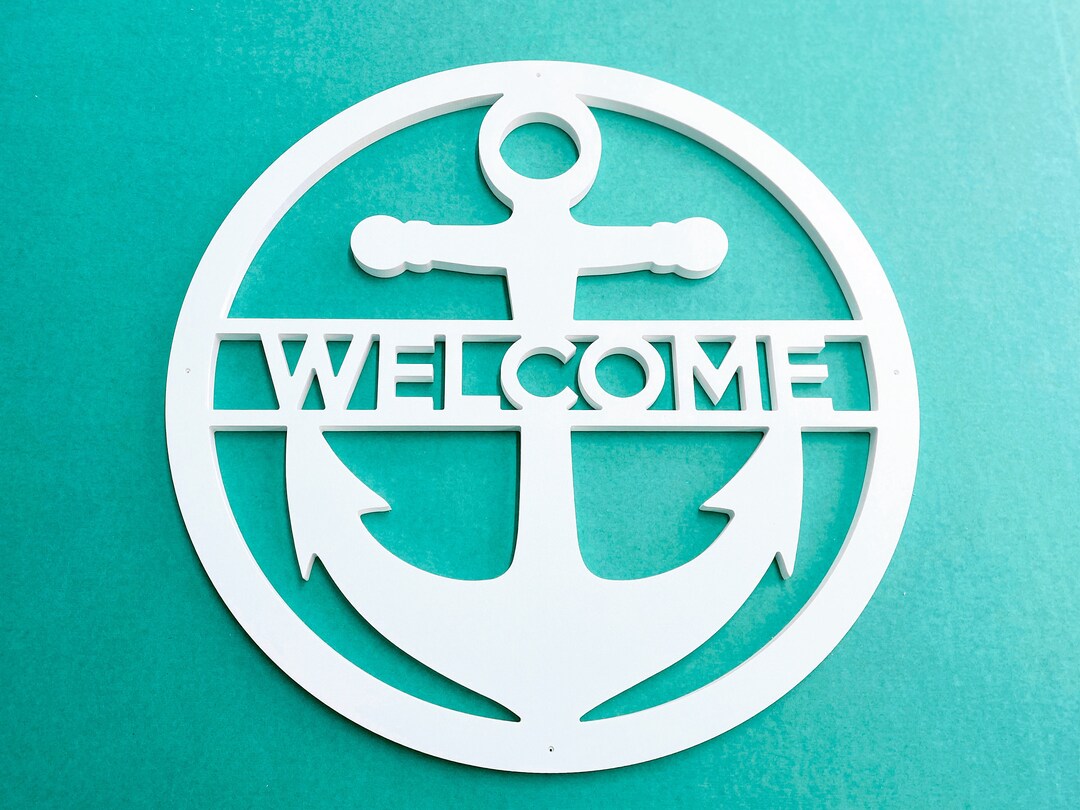 Personalized Anchor Welcome Sign: Nautical Coastal Decor - Weatherproof ...