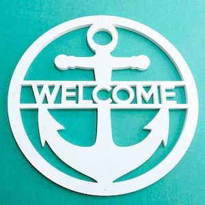 Personalized Anchor Door Hanger, Nautical Welcome Sign for Front Door, Outdoor Coastal Home Beach House Decor, Last Name Sign, Welcome Sign