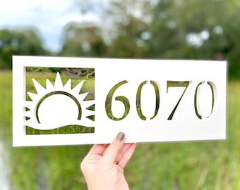 Weatherproof Sun Address Sign: Coastal House Numbers