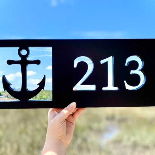 Horizontal Nautical Anchor Address Sign Weatherproof PVC Etsy