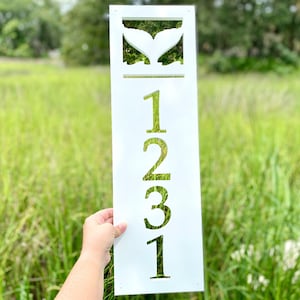 Whale Tail Address Sign: Weatherproof Coastal House Numbers