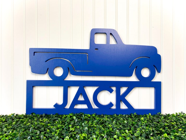 Vintage Pickup Truck Name Sign Kids Bedroom Decor Boys Etsy