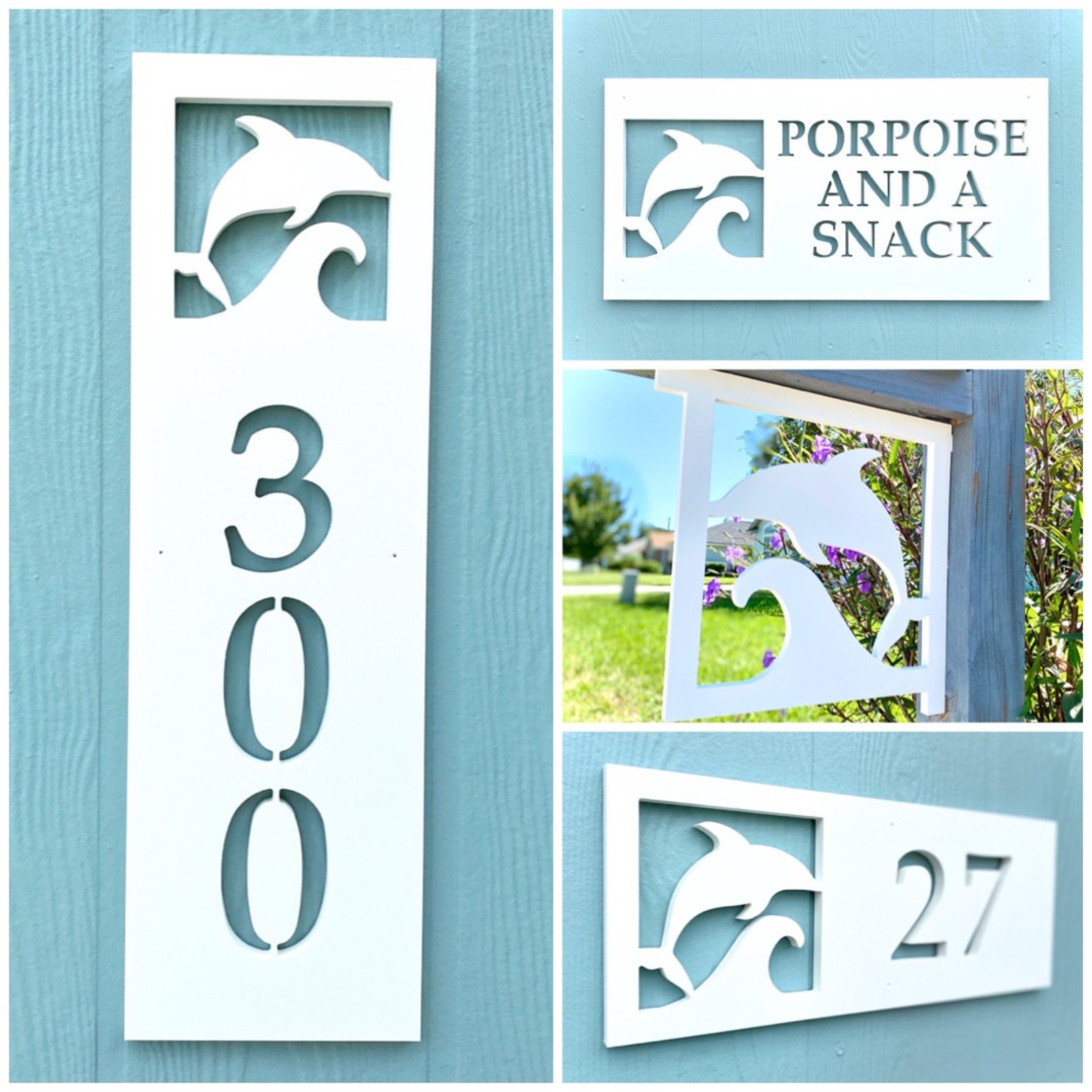 Custom Dolphin Beach House Name Sign Weatherproof Etsy