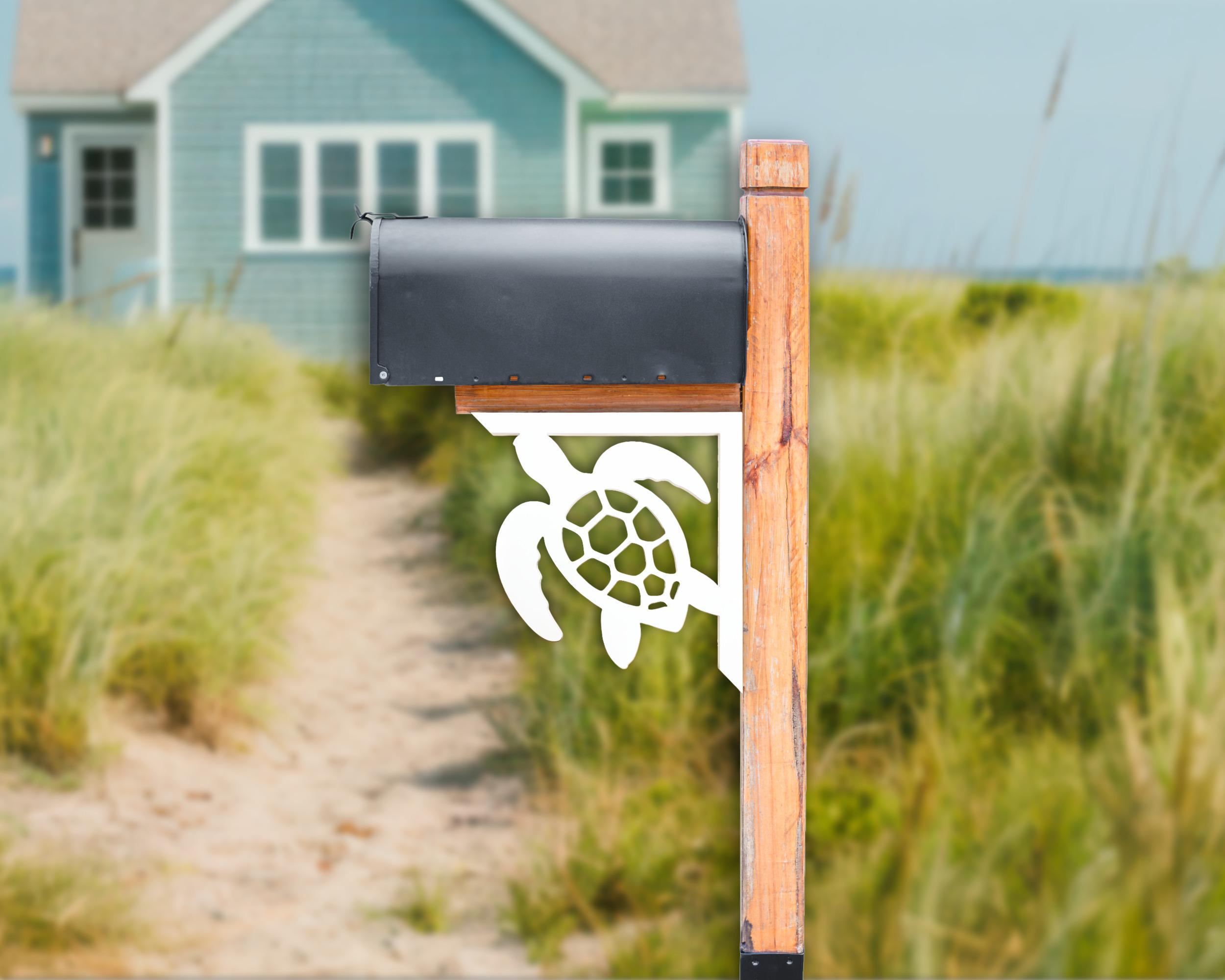 Turtle Shell Racket Sea Turtle Mailbox Bracket: Weatherproof Coastal Beach House Outdoor ...