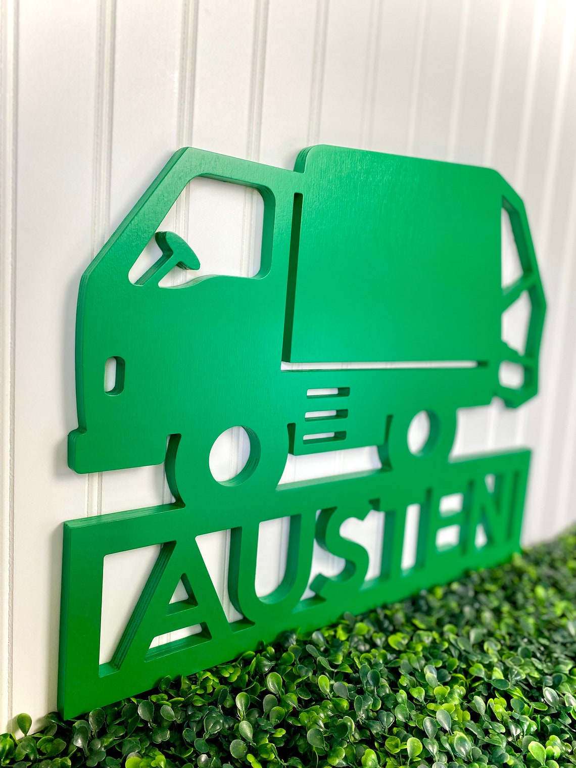 Garbage Truck Name Sign Boys Trash Truck Room Decor Kids Etsy