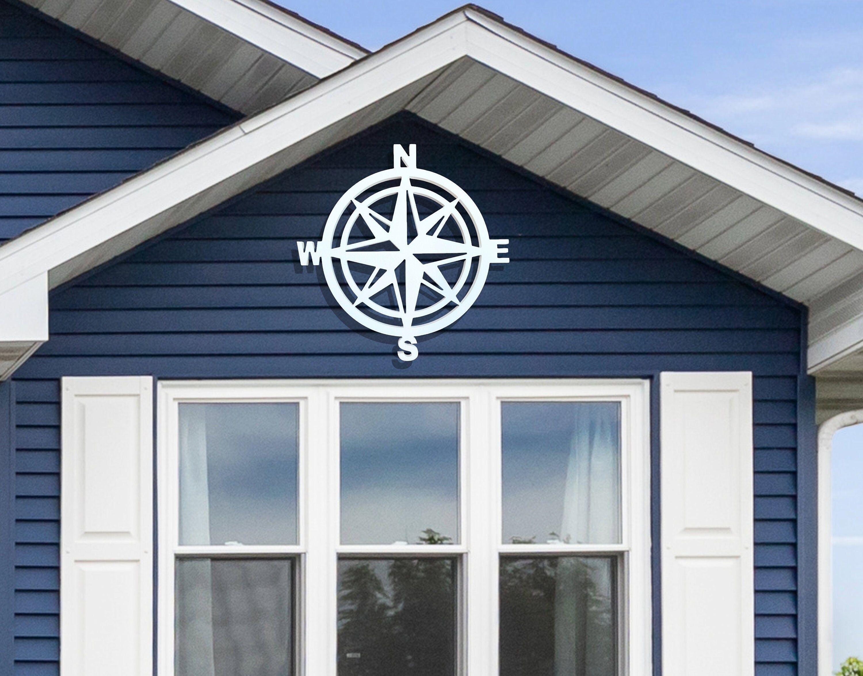 Weatherproof Nautical Compass Rose Wall Art: Outdoor Coastal Beach ...