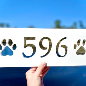 Dog Paw Address Sign: Weatherproof PVC House Numbers