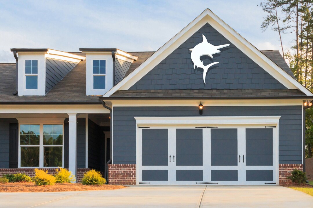 Large Exterior Marlin Fish, Weatherproof PVC Fishing Decor, Big Outdoor