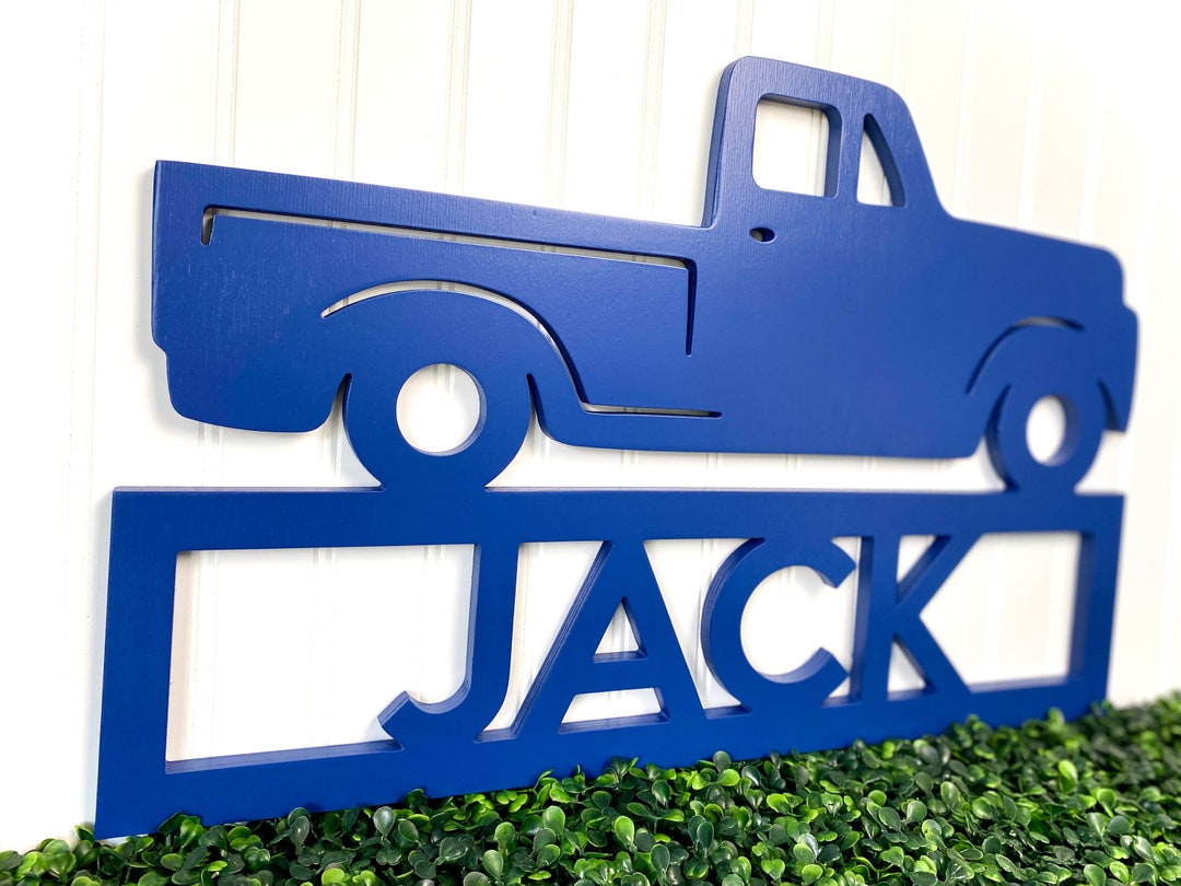Vintage Pickup Truck Name Sign, Kids Bedroom Decor, Boys Nursery Name
