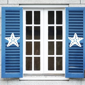 Starfish Shutter Add-On Decorations, Weatherproof PVC Exterior House Decor, Beach House Decor, Coastal Home Shutter Embellishments