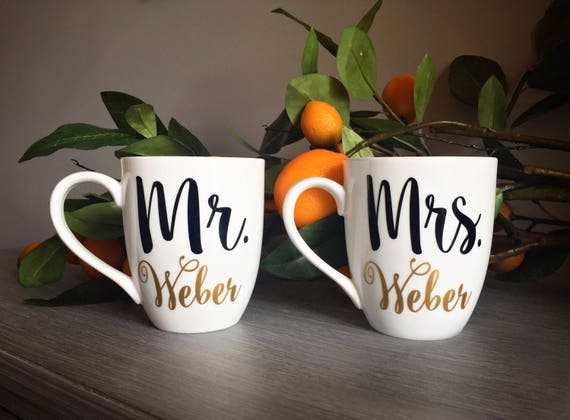 Wedding Gift for Couple, Mr and Mrs Mugs