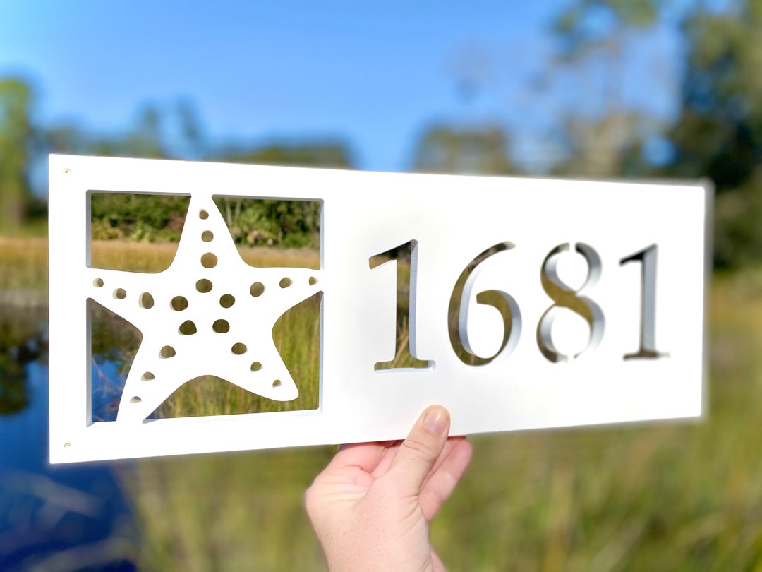 Starfish Address Sign for House, Horizontal House Numbers, Coastal Beach  House Exterior Decor, Outdoor Weatherproof PVC, Home Address Plaque -   Österreich