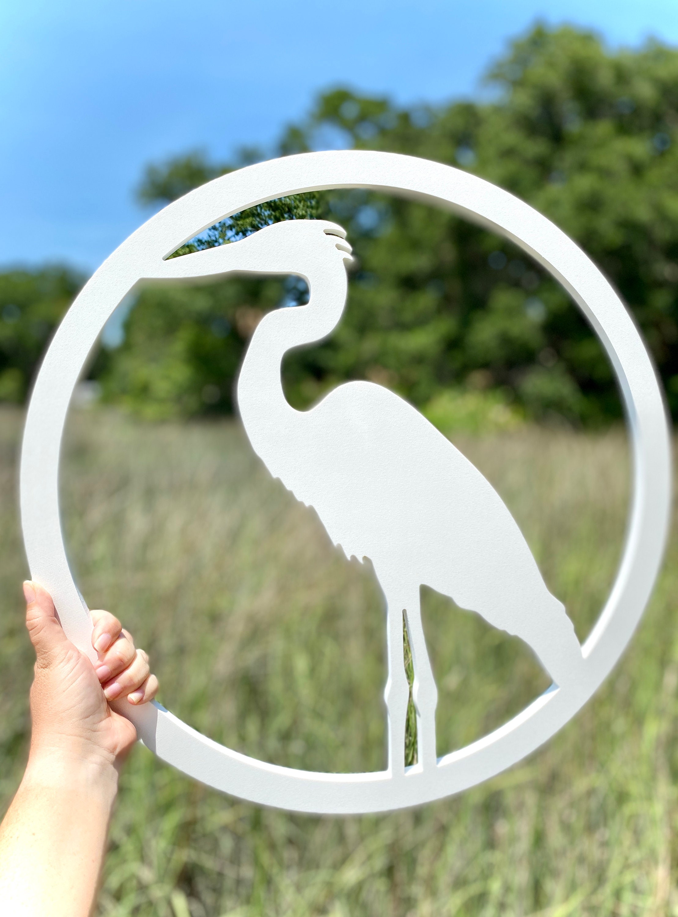 Great Blue Heron Door Hanger Exterior Weatherproof PVC House Etsy