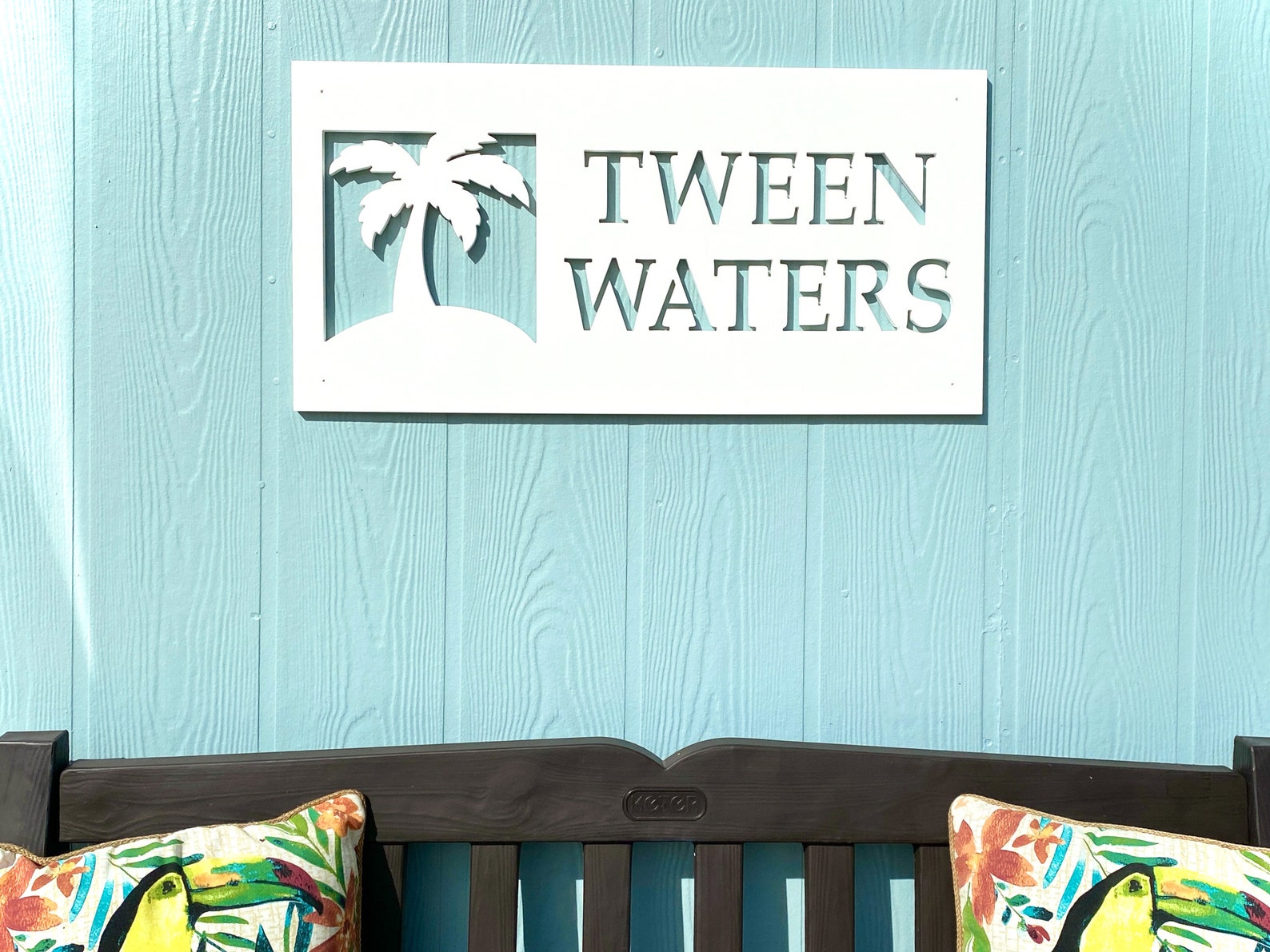 Custom Palm Tree Beach House Name Sign Weatherproof Etsy