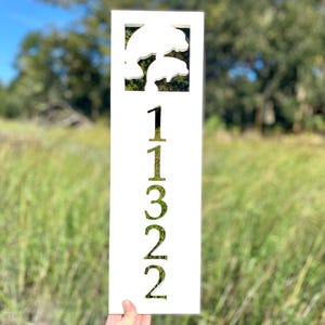 Vertical Manatee Address Sign: Weatherproof Coastal Home Decor