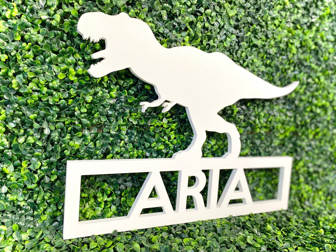 Kids Dinosaur T Rex Name Sign Boys or Girls Jurassic Bedroom Etsy