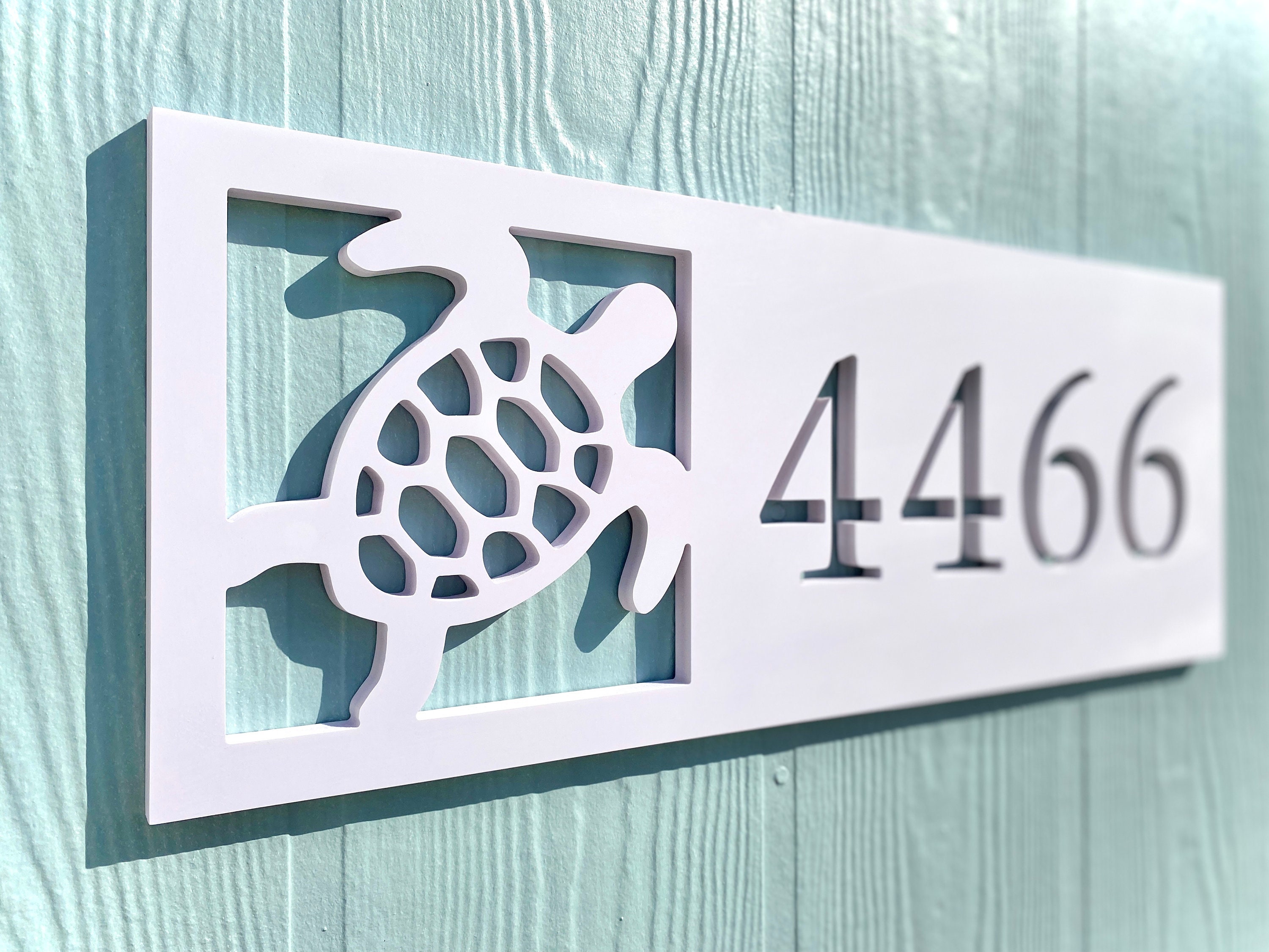 Horizontal Sea Turtle Address Sign for House Coastal Beach Etsy
