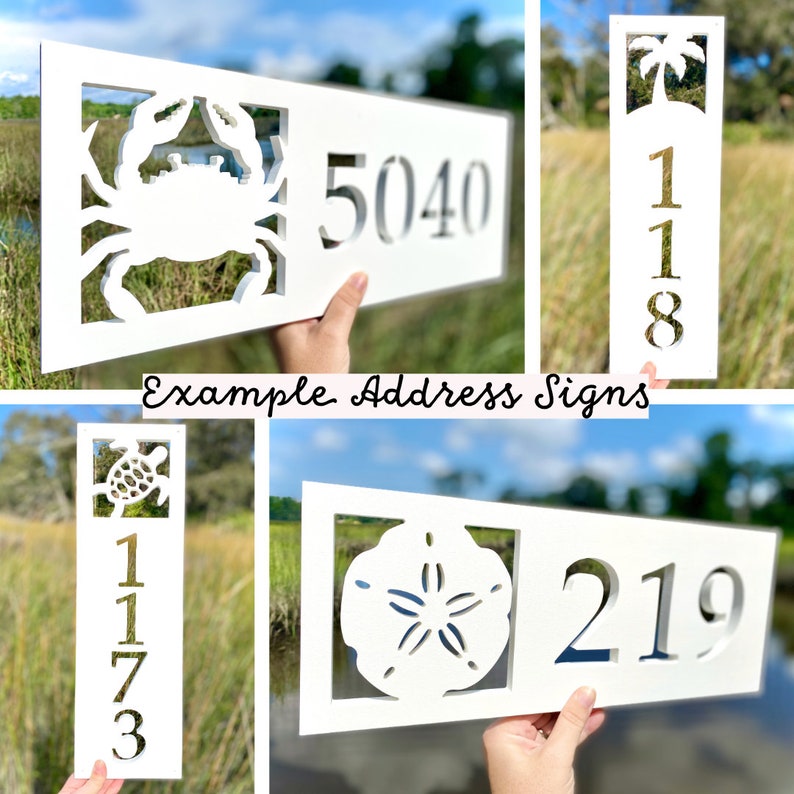 Hibiscus Flower Address Sign: Weatherproof PVC Coastal Beach Home Decor ...