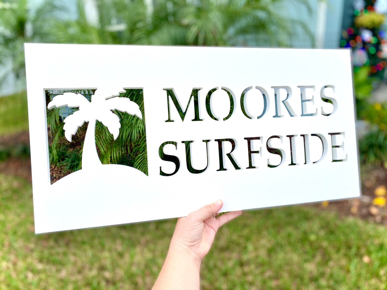 Custom Palm Tree Beach House Name Sign Weatherproof Etsy
