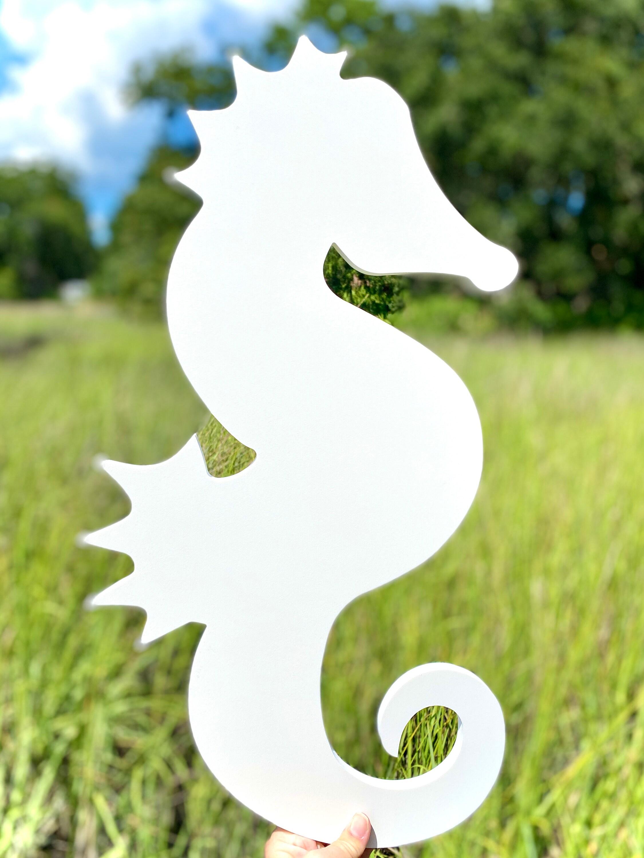 Large PVC Seahorse Sign: Weatherproof Coastal Beach House Decor ...