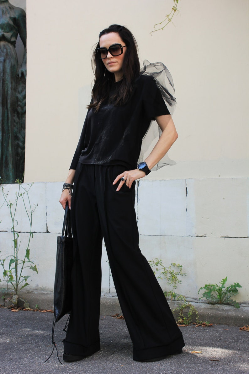 Loose Black Pants/Extravagant Women Pants/Loose Trousers/Wide Etsy