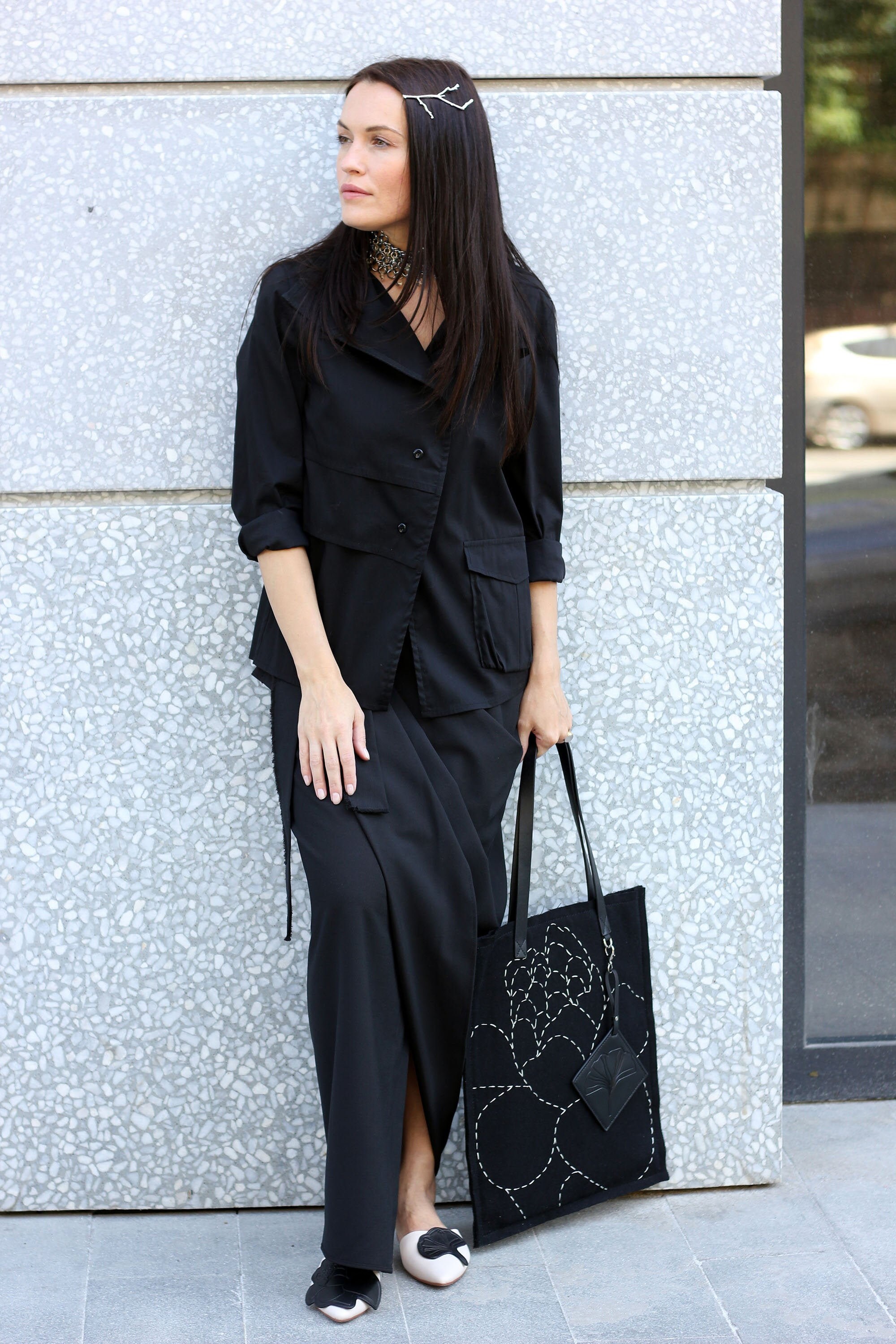 black skirt festival outfit