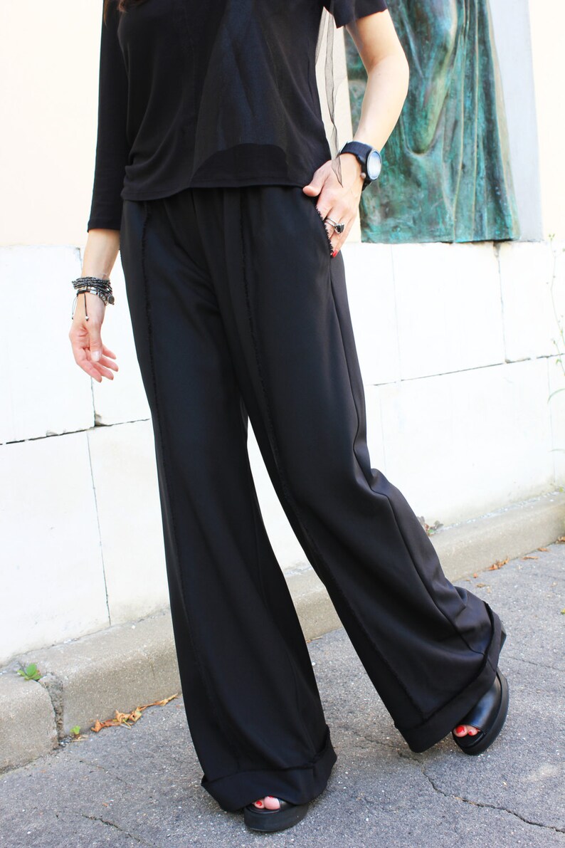 Loose Black Pants/Extravagant Women Pants/Loose Trousers/Wide Etsy