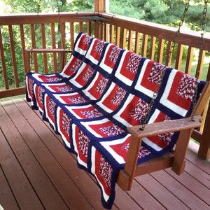 Red White Blue Large afghan