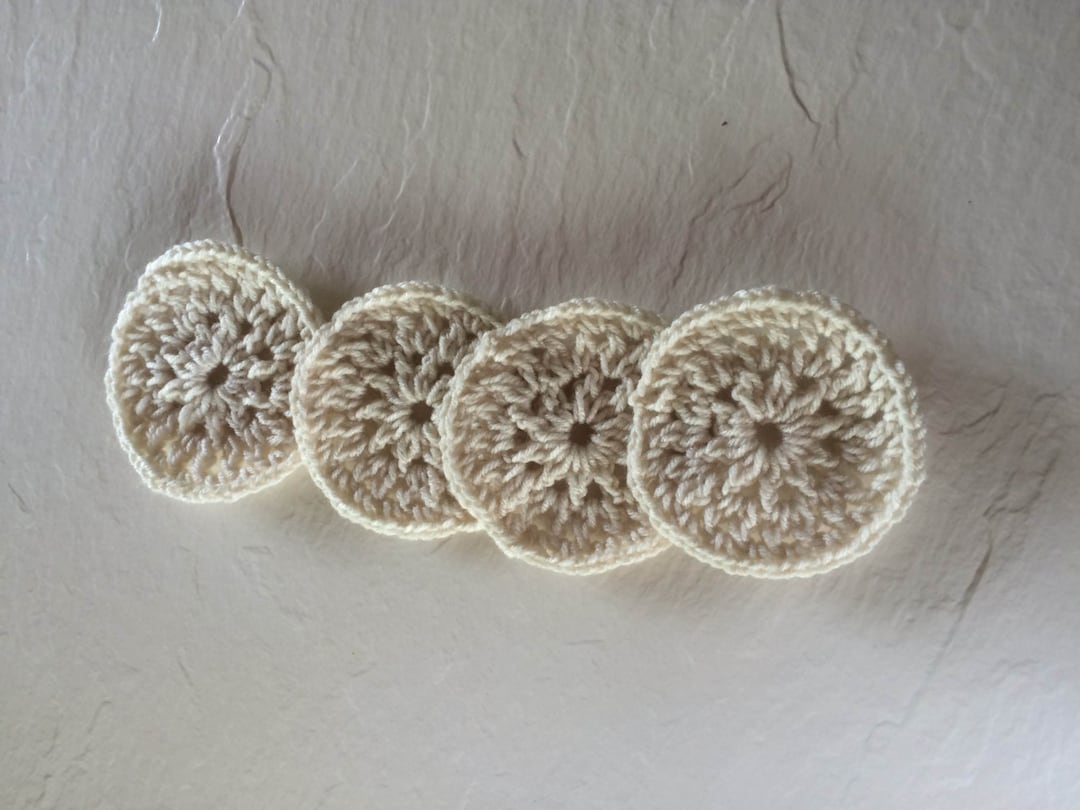 Thread Crochet Coasters Crocheted Coasters Set of 4, Acrylic Yarn - Etsy