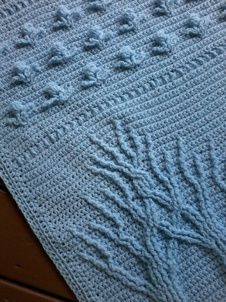 Baby blanket Blue tree of life Tree of life afghan Tree of life lapghan Baby afghan Blue baby afghan Crochet tree of life Afghan blanket