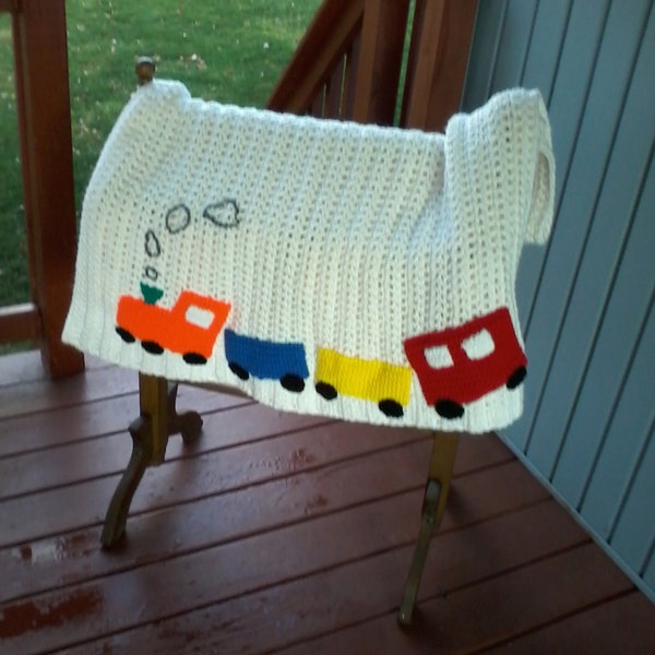 Train Baby Blanket Etsy
