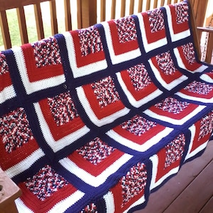 Patriotic digital mitered afghan pattern