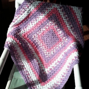 Granny square baby girl afghan