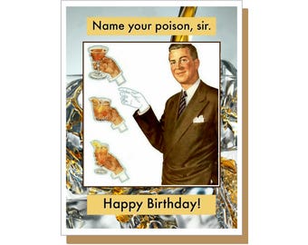 Fabulous Male Funny Male Birthday Card Retro Male Birthday Etsy
