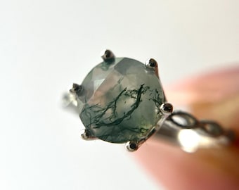 Moss Agate Gemstone Ring