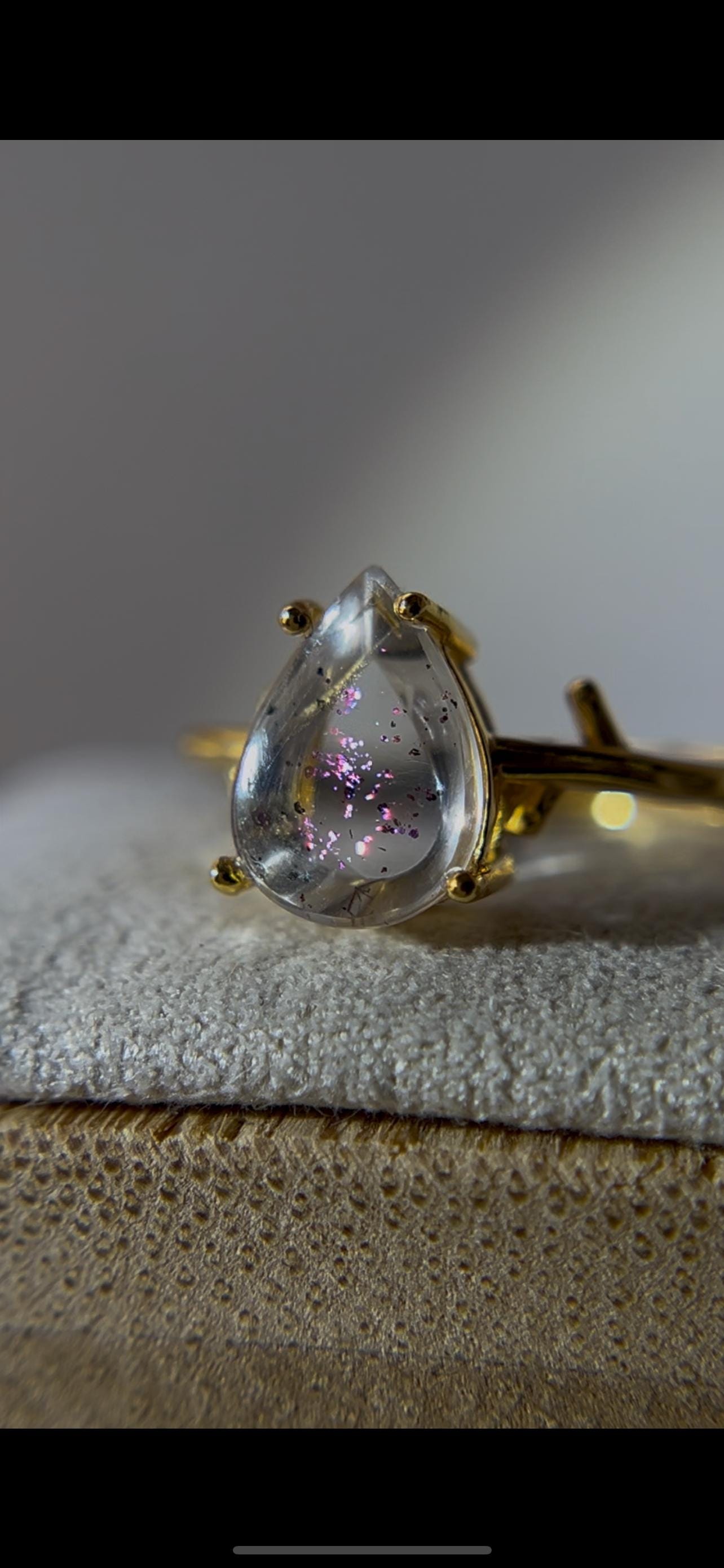 ピンク ファイヤークォーツ 宝石リング - Etsy 日本