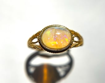 White Opal Ring