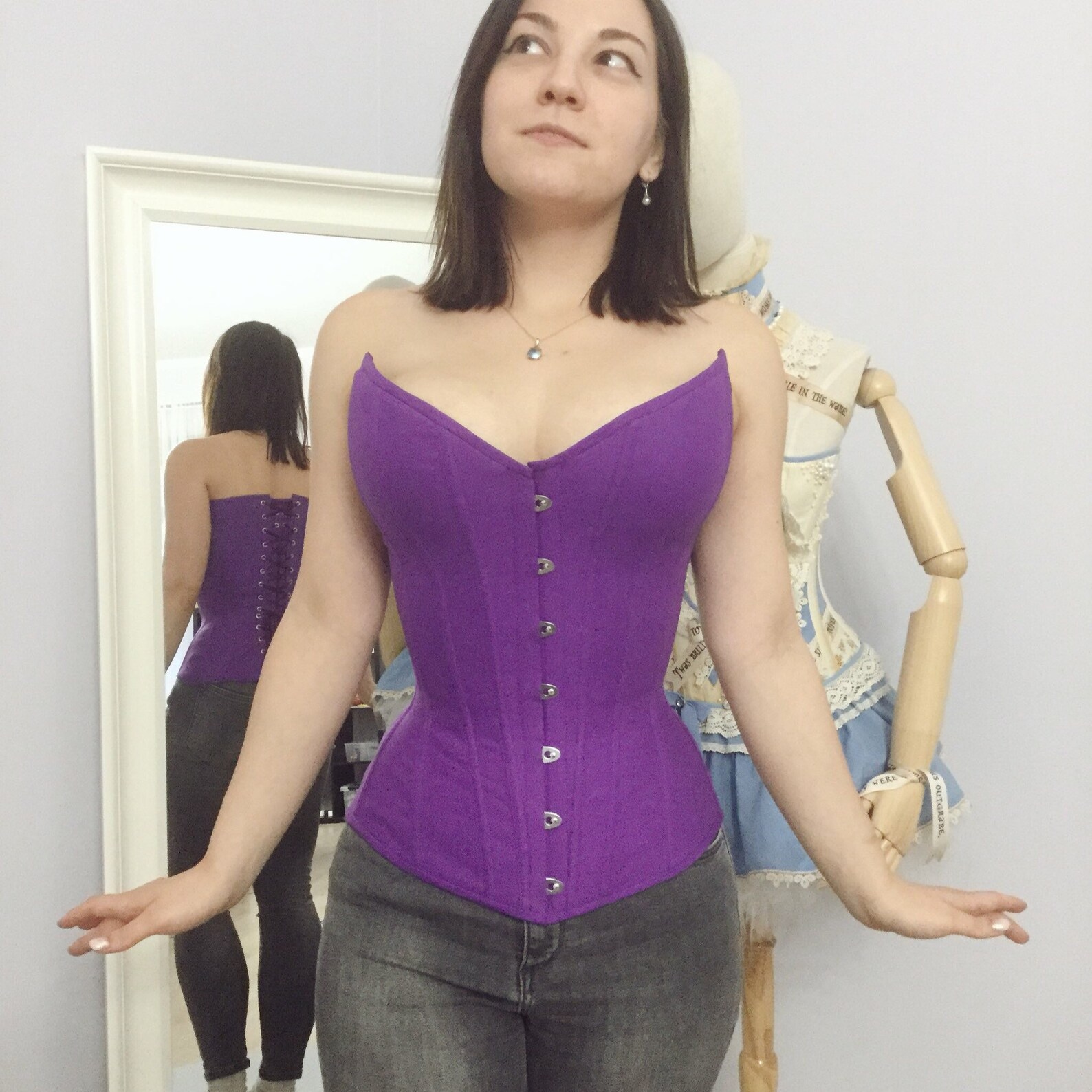 Cotton overbust corset waist training corsetry cosplay Etsy