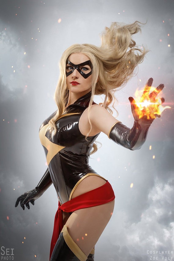 Impresión De Cosplay De Miss Marvel Etsy