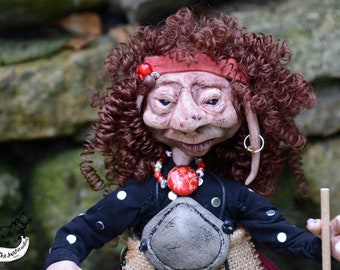 Ooak female brownie, handmade in polymer clay