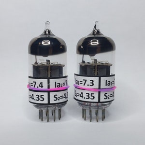 6N1P 6N1 Matched Pair (2pcs) Vacuum Tubes / Valves Voskhod rocket logo New NOS