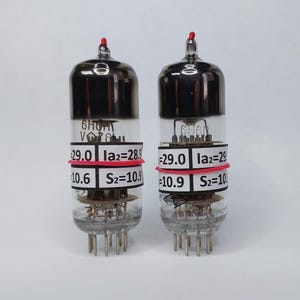 6N6P / 6N6 / 6Н6П Red-Tip Matched Pair (2pcs) Tubes OTK NEW
