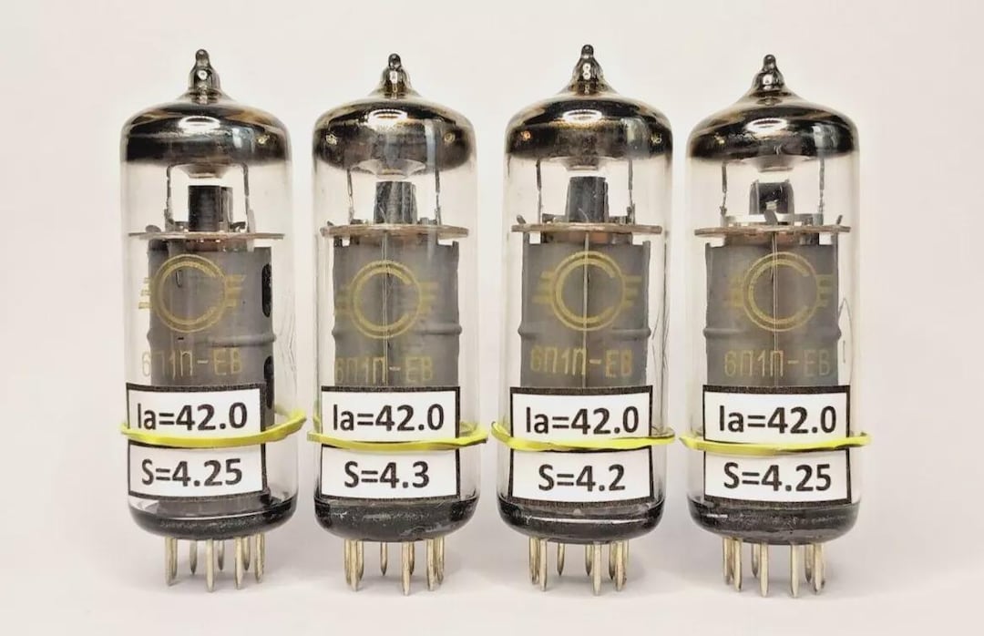 6P1P-EV / 6P1 Matched Quad (4pcs) Soviet Svetlana Pentode NEW Tubes ...