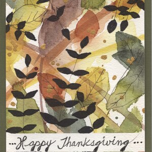 Een handgemaakte Happy Thanksgiving Aquarel wenskaart (geen print)